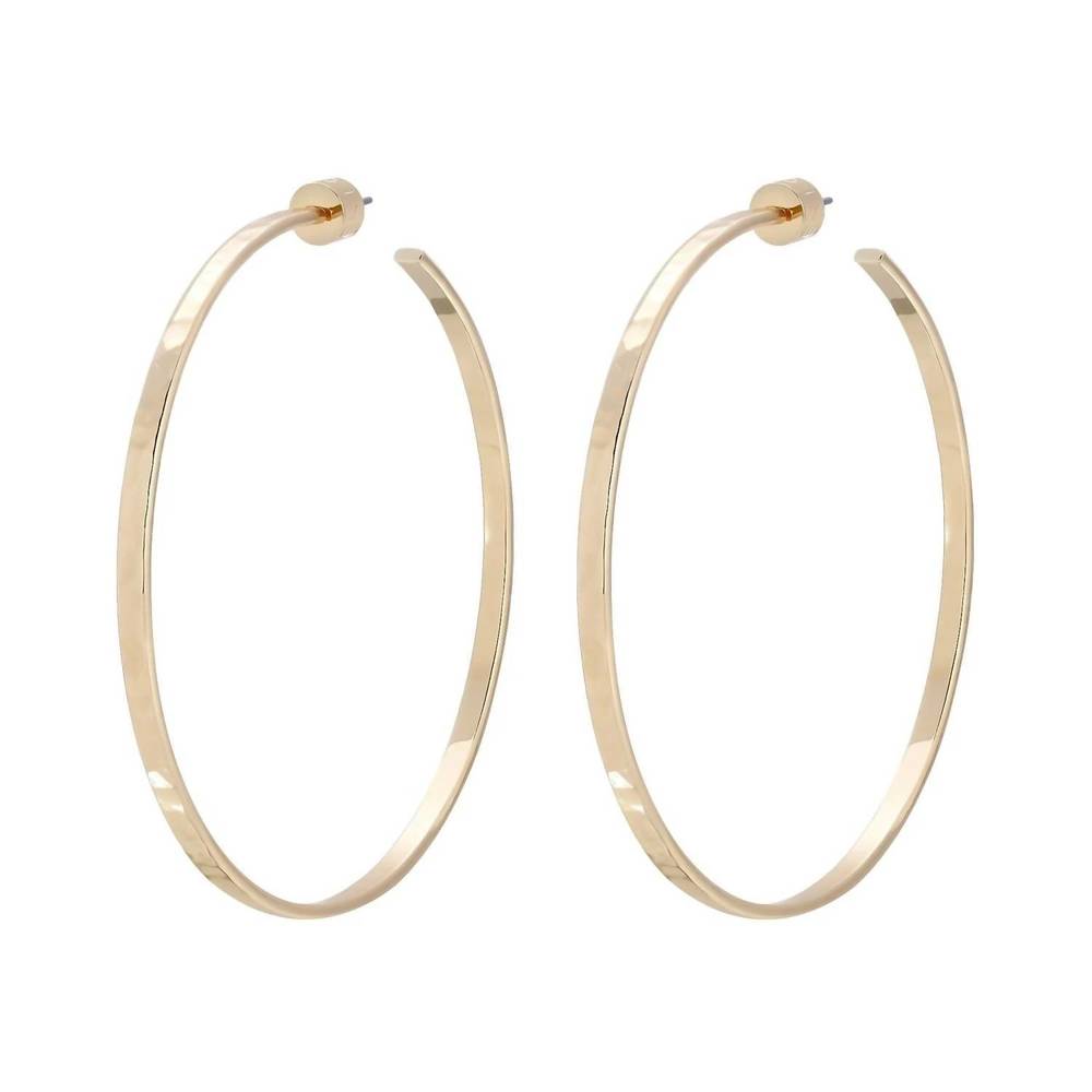NEW EKLEXIC women's 2.5" hammered hoop earrnings in gold
